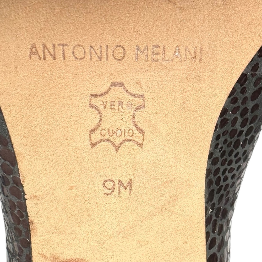 3/$10 Antonio Melani Heels 7 Copper Print Leather - Picture 11 of 11
